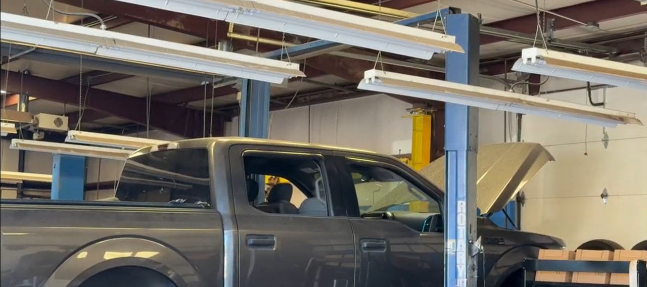 truck on a lift